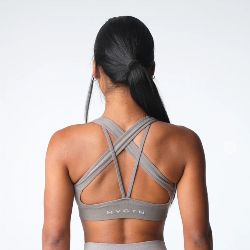 NVGTN Gray Strappy Sports Bra